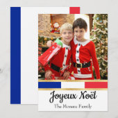 Franse kerstfoto Joyeux Noël Feestdagenkaart (Voorkant / Achterkant)