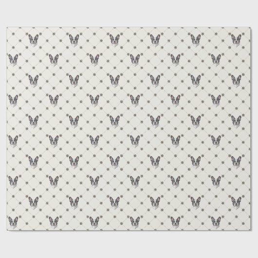 Franse kersthond cadeaupapier (Vlak)