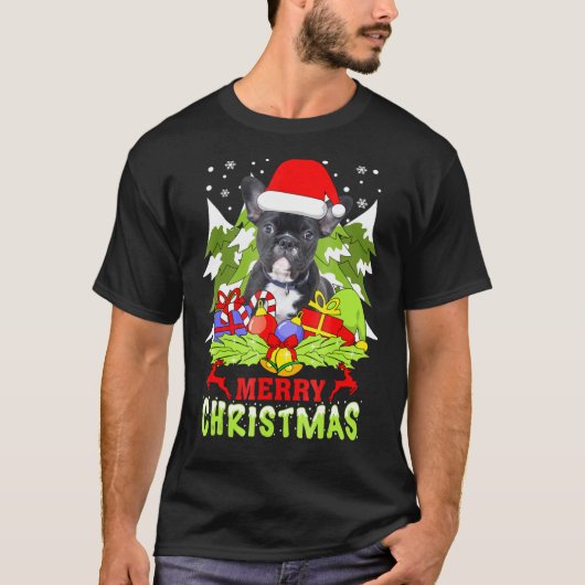 Franse kersthond t-shirt (Voorkant)