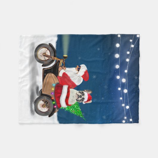 Franse kerstkerstkerstkerstkerstkerstbeest fleece deken (Voorkant (Horizontaal))