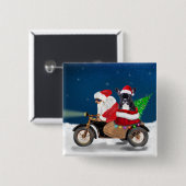 Franse kerstkerstkerstkerstkerstkerstbeest vierkante button 5,1 cm (Voorkant /achterkant)