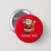 Franse kerstkerstkerstkerstkerstman Joyeux Noel Re Ronde Button 5,7 Cm (Voorkant /achterkant)