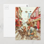  Franse kerstkinderen in de stad Briefkaart (Voorkant / Achterkant)