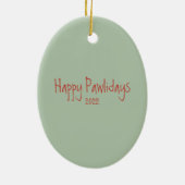 Franse kerstlampjes met Bulldog Reindeer Keramisch Ornament (Achterkant)