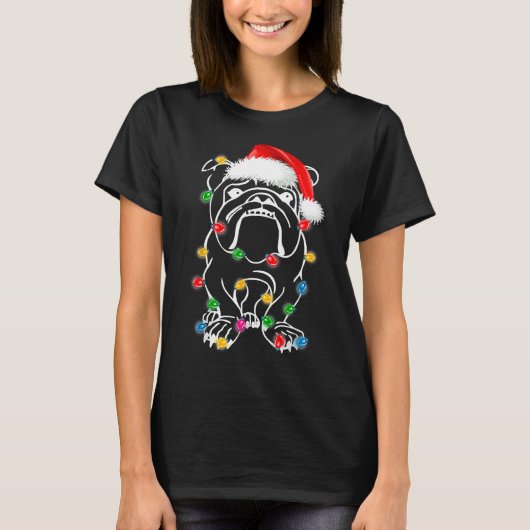 Franse kerstlampjes met bulledog t-shirt (Voorkant)
