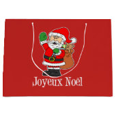 Franse kerstman Joyeux Noel (OP RED) Groot Cadeauzakje (Voorkant)