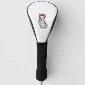 Franse kerstmanboom met bulledog golfheadcover (Voorkant)