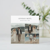 Franse Kerstmis Joyeux Noël Nautisch Strand Foto Feestdagenkaart (Staand voorkant)