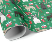 Franse kerstmis met Bulldog Mixed Cadeaupapier (Rol Hoek)