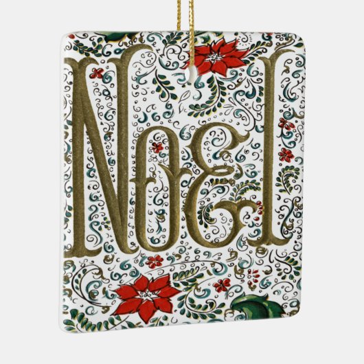  franse kerstpunsettia joyeux noel keramisch ornament (Rechts)