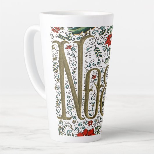  franse kerstpunsettia joyeux noel latte mok (Linkerhoek)