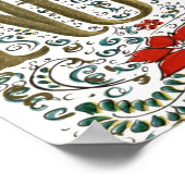  franse kerstpunsettia joyeux noel poster (Hoek)