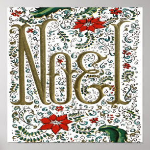  franse kerstpunsettia joyeux noel poster