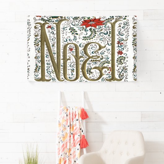 franse kerstpunsettia joyeux noel spandoek (Insitu)