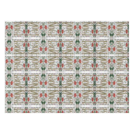 franse kerstpunsettia joyeux noel tafelkleed (Voorkant (Horizontaal))