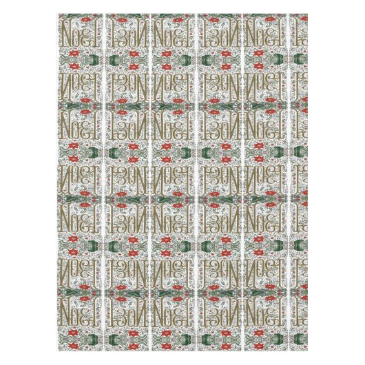 franse kerstpunsettia joyeux noel tafelkleed (Voorkant)