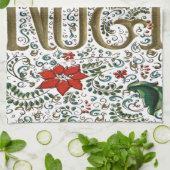 franse kerstpunsettia joyeux noel theedoek (Gevouwen)