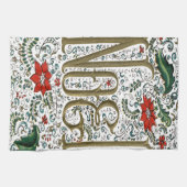 franse kerstpunsettia joyeux noel theedoek (Horizontaal)