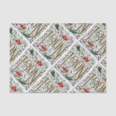 franse kerstpunsettia joyeux noel tissuepapier (Voorkant)