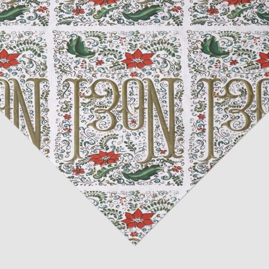 franse kerstpunsettia joyeux noel tissuepapier (Detail)