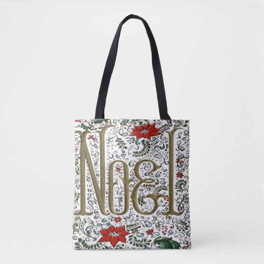  franse kerstpunsettia joyeux noel tote bag (Voorkant)