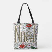 franse kerstpunsettia joyeux noel tote bag (Achterkant)