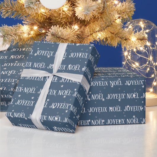 Franse Kersttekst Met Sterren Cadeaupapier (Feestdagen)
