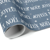 Franse Kersttekst Met Sterren Cadeaupapier (Rol Hoek)