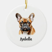 Franse kerstversiering met Bulldog Keramisch Ornament (Voorkant)