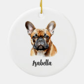 Franse kerstversiering met Bulldog Keramisch Ornament (Achterkant)