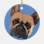 Franse kerstversiering met Bulldog Keramisch Ornament (Voorkant)