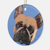 Franse kerstversiering met Bulldog Keramisch Ornament (Links)