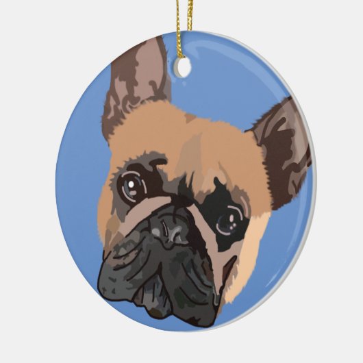 Franse kerstversiering met Bulldog Keramisch Ornament (Links)