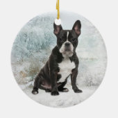 Franse kerstversiering met Bulldog Keramisch Ornament (Achterkant)