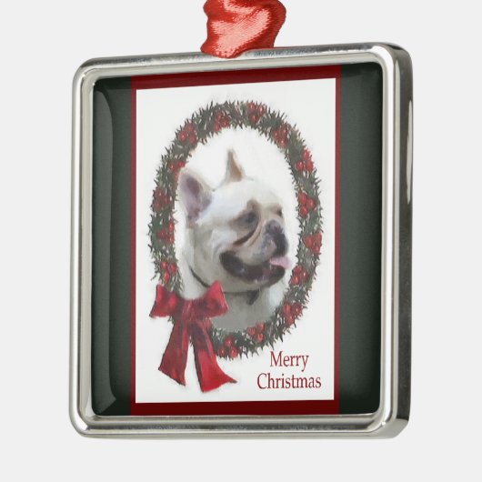 Franse kerstversiering met Bulldog Metalen Ornament (Links)