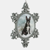 Franse kerstversiering met Bulldog Tin Sneeuwvlok Ornament (Links)