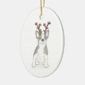 Franse kerstversiering voor bulldog keramisch ornament (Links)