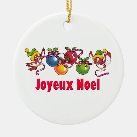 Franse kerstvogels keramisch ornament (Voorkant)