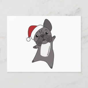 Franse kerstwintersneeuw met Bulldog Briefkaart