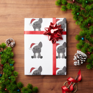 Franse kerstwintersneeuw met Bulldog Cadeaupapier
