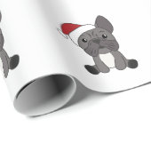 Franse kerstwintersneeuw met Bulldog Cadeaupapier (Rol Hoek)