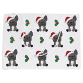 Franse kerstwintersneeuw met Bulldog Groot Cadeauzakje (Voorkant)