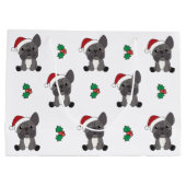 Franse kerstwintersneeuw met Bulldog Groot Cadeauzakje (Achterkant)