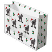 Franse kerstwintersneeuw met Bulldog Groot Cadeauzakje (Voorkant Gekanteld)