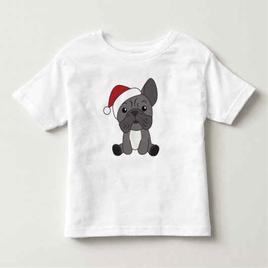 Franse kerstwintersneeuw met Bulldog Kinder Shirts (Voorkant)
