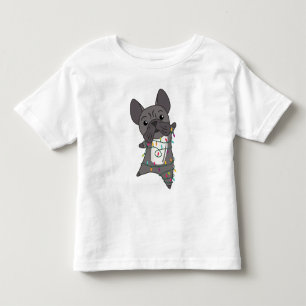 Franse kerstwintersneeuw met Bulldog Kinder Shirts