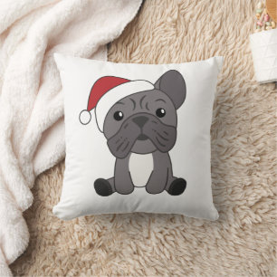 Franse kerstwintersneeuw met Bulldog Kussen