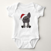 Franse kerstwintersneeuw met Bulldog Romper (Voorkant)