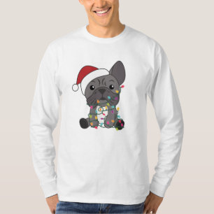 Franse kerstwintersneeuw met Bulldog T-shirt