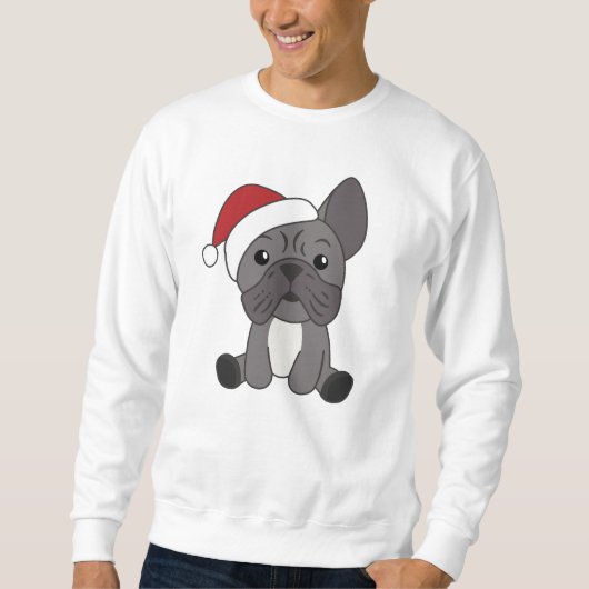 Franse kerstwintersneeuw met Bulldog Trui (Voorkant)